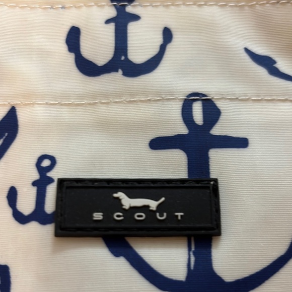 Nautical Anchor Print Tote Bag - White and Navy - Picture 2 of 11